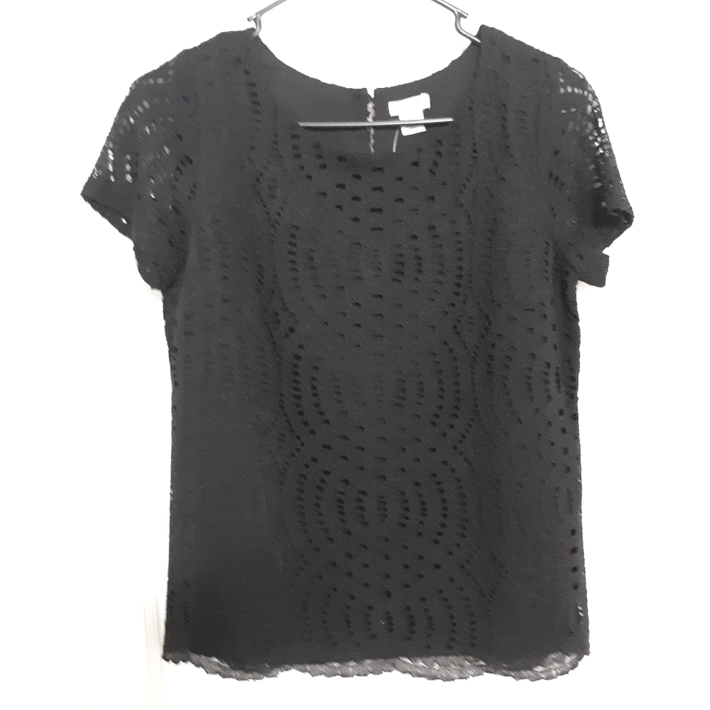 JCREW Black Lace Top Size 00